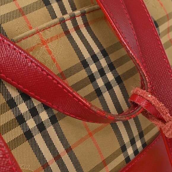 Burberry Beige Red House Check Tote Bag - Picture 5 of 11